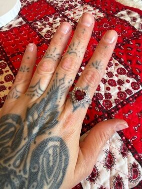 QVC Genuine Silver and Ruby Heart Stone